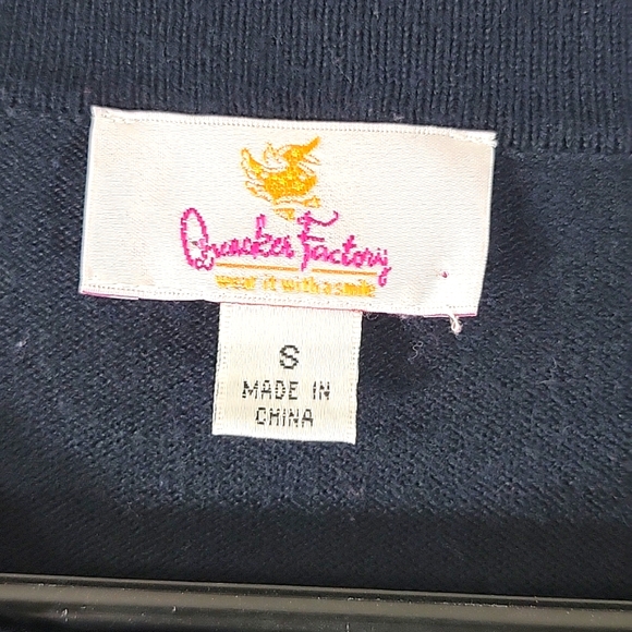 Quacker Factory Embellished Zipper closure Cardigan Size S - Picture 2 of 7